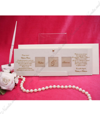 <p>Приглашение на свадьбу, текст которого печатается на кальке. В стоимость открытки включен конверт.</p>