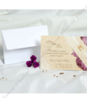<p>Приглашение на свадьбу, изготовленное из бежевого глянцевого картона с изображением цветочного декора и двух обручальных колец. В стоимость включен белый конверт. &nbsp;(Количество ограничено)</p>