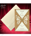 <p>Приглашение для свадьбы в романтическом стиле, выполненное с бежевого вкладыша предназначенное для печати текста, которое затем вставляется в обложку с разрезом бабочки посередине. Обложка украшена небольшим кристаллом. Цена приглашения включает перламутровый бежевый конверт.</p>